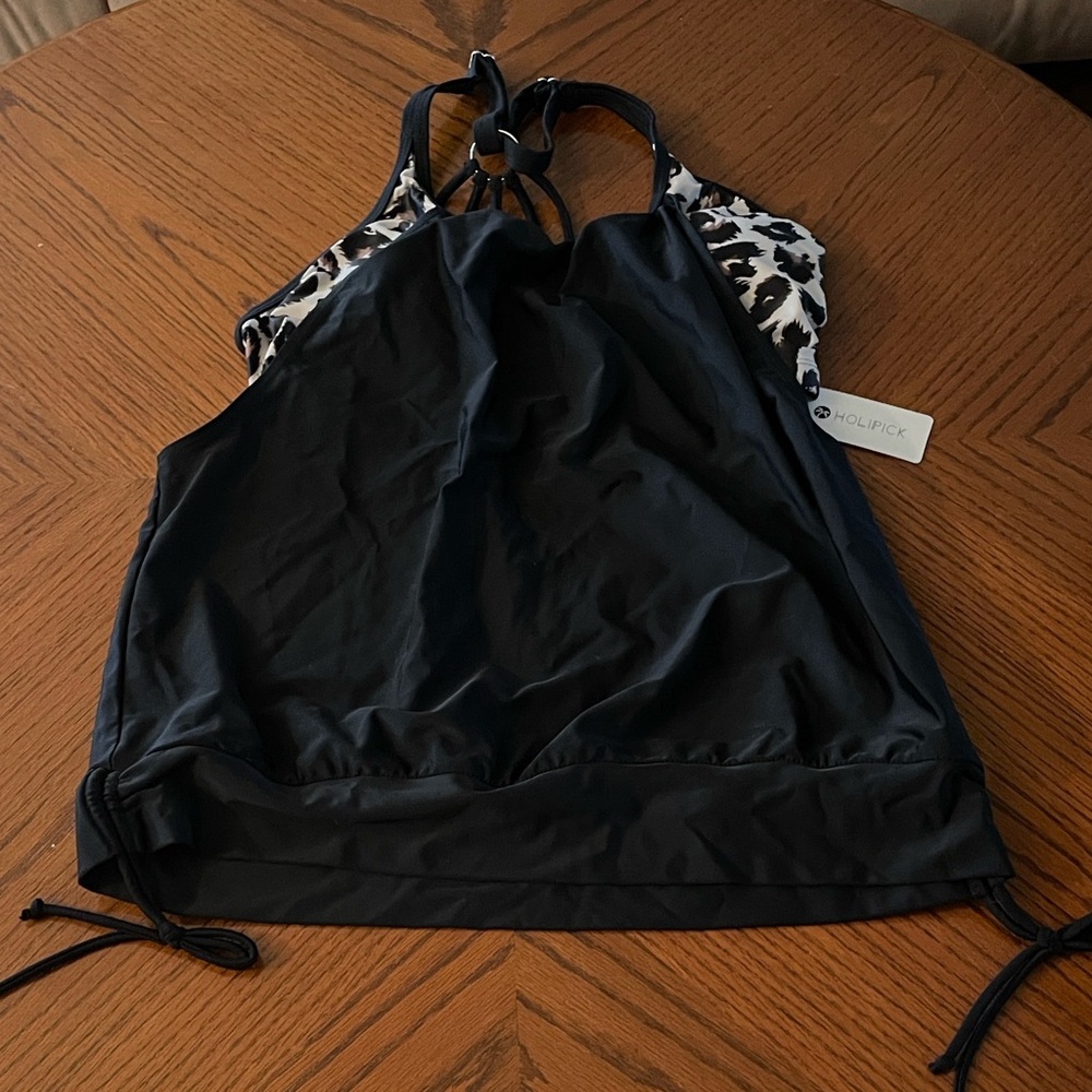 Holipick Black Tank and Shorts  Swim Suit L